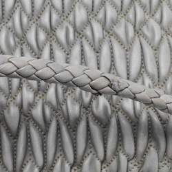 Miu Miu Grey Matelassé Leather Crystal Cloqué Flap Shoulder Bag