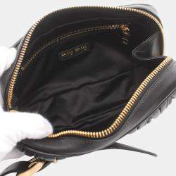 Miu Miu Leather Black MATELASSE Second Clutch Bag