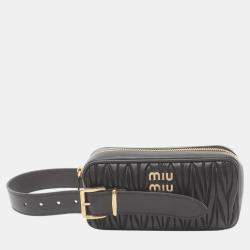 Miu Miu Leather Black MATELASSE Second Clutch Bag