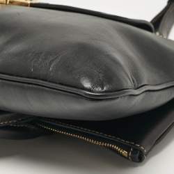 Miu Miu Black Leather Fold Over Shoulder Bag
