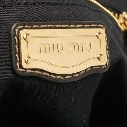 Miu Miu Black Leather Fold Over Shoulder Bag