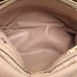 Miu Miu Beige Matelasse Leather Push Lock Top Handle Bag