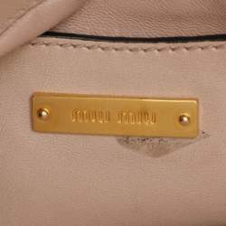 Miu Miu Beige Matelasse Leather Push Lock Top Handle Bag