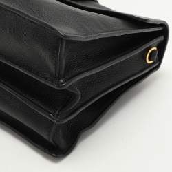 Miu Miu Black Leather Push Lock Top Handle Bag