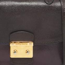 Miu Miu Two Tone Purple Leather Madras Top Handle Bag