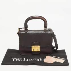 Miu Miu Two Tone Purple Leather Madras Top Handle Bag