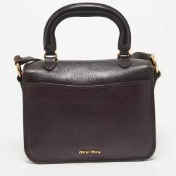 Miu Miu Two Tone Purple Leather Madras Top Handle Bag