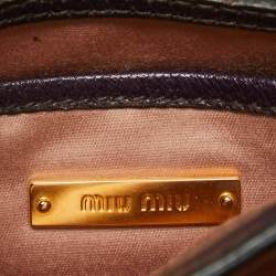 Miu Miu Two Tone Purple Leather Madras Top Handle Bag