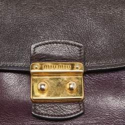 Miu Miu Two Tone Purple Leather Madras Top Handle Bag