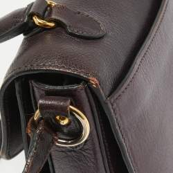 Miu Miu Two Tone Purple Leather Madras Top Handle Bag