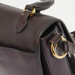 Miu Miu Two Tone Purple Leather Madras Top Handle Bag