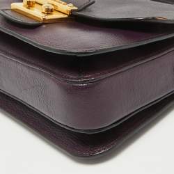 Miu Miu Two Tone Purple Leather Madras Top Handle Bag