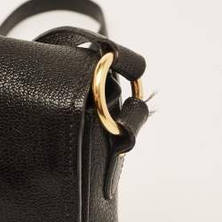 Miu Miu Black Leather Pushlock Flap Crossbody Bag