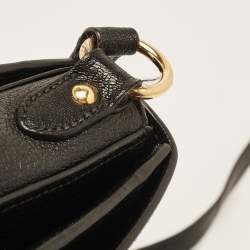 Miu Miu Black Leather Pushlock Flap Crossbody Bag