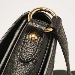 Miu Miu Black Leather Pushlock Flap Crossbody Bag