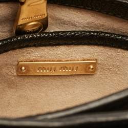 Miu Miu Black Leather Pushlock Flap Crossbody Bag