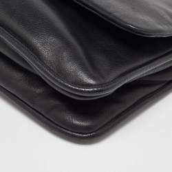 Miu Miu Black Leather Flap Frame Clutch
