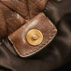 Miu Miu Dark Brown matelasse Leather Studded Hobo