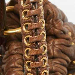 Miu Miu Dark Brown matelasse Leather Studded Hobo