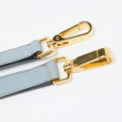 Miu Miu Light Blue Leather Matelassé Flap Top Handle Bag