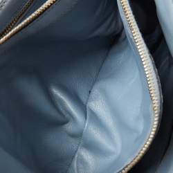 Miu Miu Light Blue Leather Matelassé Flap Top Handle Bag