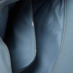 Miu Miu Light Blue Leather Matelassé Flap Top Handle Bag