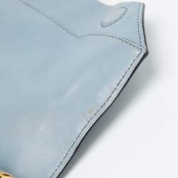 Miu Miu Light Blue Leather Matelassé Flap Top Handle Bag