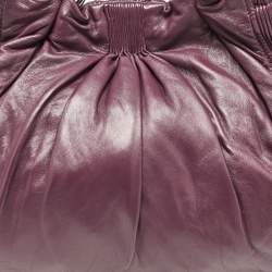 Miu Miu Purple Leather Pleated Hobo