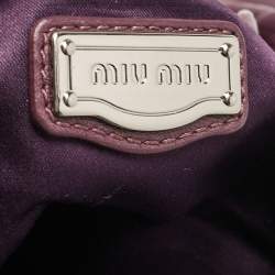 Miu Miu Purple Leather Pleated Hobo