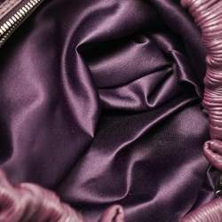 Miu Miu Purple Leather Pleated Hobo