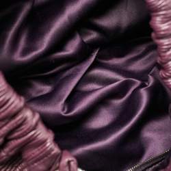 Miu Miu Purple Leather Pleated Hobo