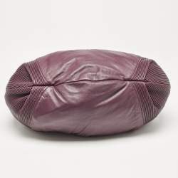 Miu Miu Purple Leather Pleated Hobo