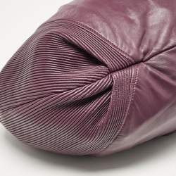 Miu Miu Purple Leather Pleated Hobo