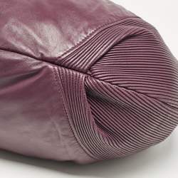 Miu Miu Purple Leather Pleated Hobo
