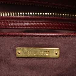 Pre Owned Miu Miu Burgundy Leather Bow Shoulder Bag
