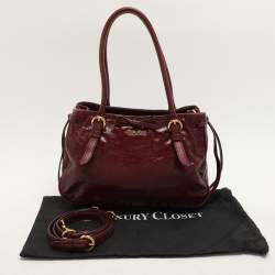 Pre Owned Miu Miu Burgundy Leather Bow Shoulder Bag