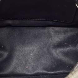 Miu Miu Cream/Black Lizard Embossed Leather Crystal Embellished Tote