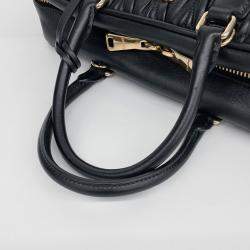 Miu Miu Black Leather Matrasse Arkady Tote Bag