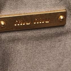 Pre Owned Miu Miu Blue/White Stingray Wristlet Pouch Clutch