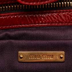 Miu Miu Red Matelasse patent Leather Shopper Tote