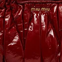 Miu Miu Red Matelasse patent Leather Shopper Tote