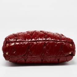 Miu Miu Red Matelasse patent Leather Shopper Tote