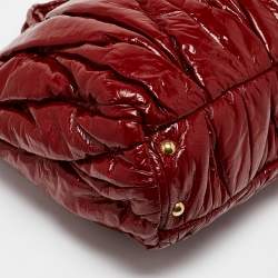 Miu Miu Red Matelasse patent Leather Shopper Tote