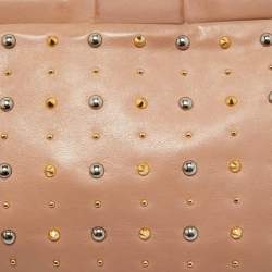 Miu Miu Dusty Pink Leather Studded Frame Clutch