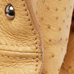 Miu Miu Tan Ostrich Leather Special Edition 07/8 Push Lock Tote