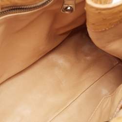 Miu Miu Tan Ostrich Leather Special Edition 07/8 Push Lock Tote