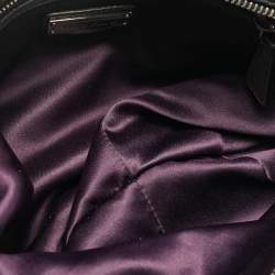 Miu Miu Dark Blue Leather Ruched Buckle Clutch