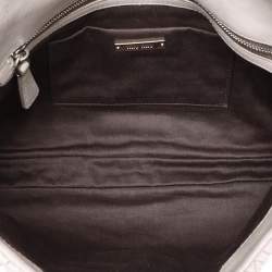 Miu Miu Grey Matelassé Nappa Leather Crystal Shoulder Bag