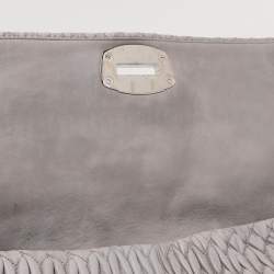 Miu Miu Grey Matelassé Nappa Leather Crystal Shoulder Bag