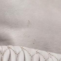 Miu Miu Grey Matelassé Nappa Leather Crystal Shoulder Bag